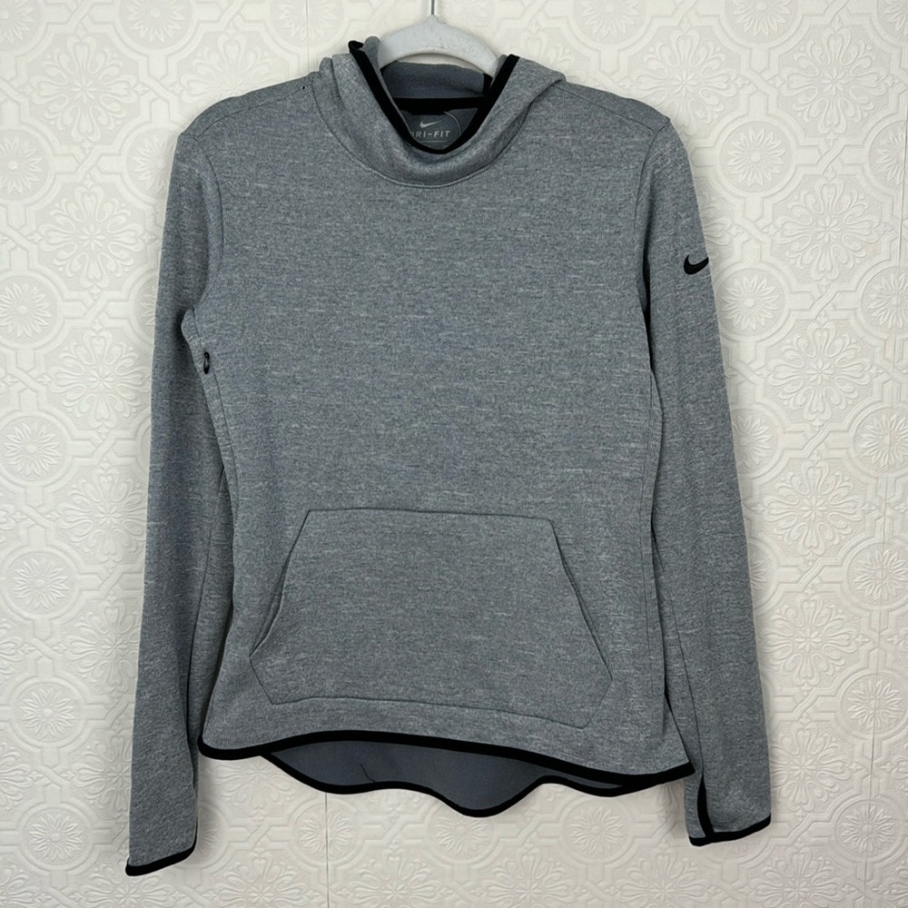 Nike Hyper Warm Dri Fit Hoodie‎ Grey Running Fitted Small Sweatshirt Fleece